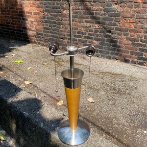 MINT Large Vintage Teak MCM Style Underwriter Labs Lamp WORKS